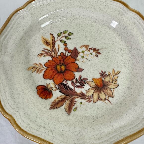 Mikasa VTG Garden Club Harvest Bouquet EC 455 Set 2 Stoneware Floral 8" Plates - Picture 4 of 8
